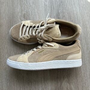Puma Women's Beige Suede Sneakers